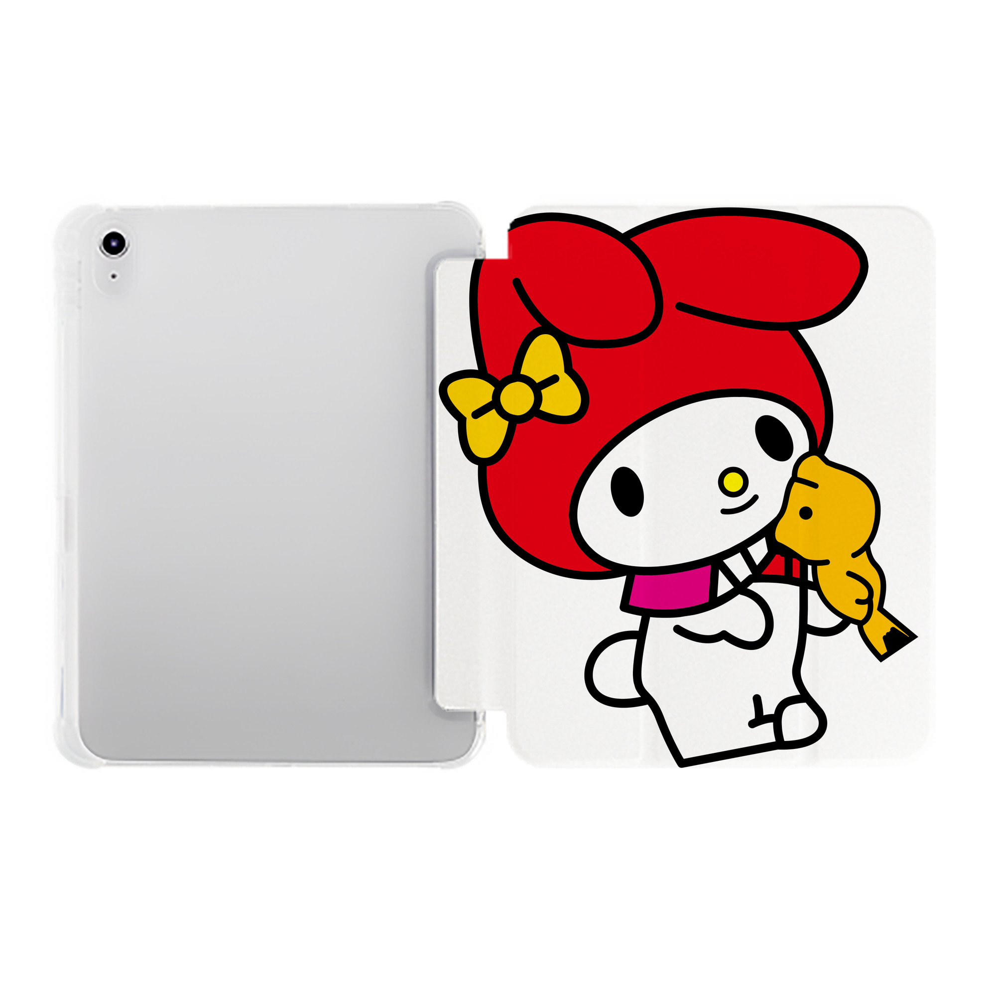 （画像用） Hello Kitty ハローキティ IPad ケース ペン収納付き 三つ折りスタンド PUレザー×シリコン 対応機種9.5/10.5/10.9インチ
